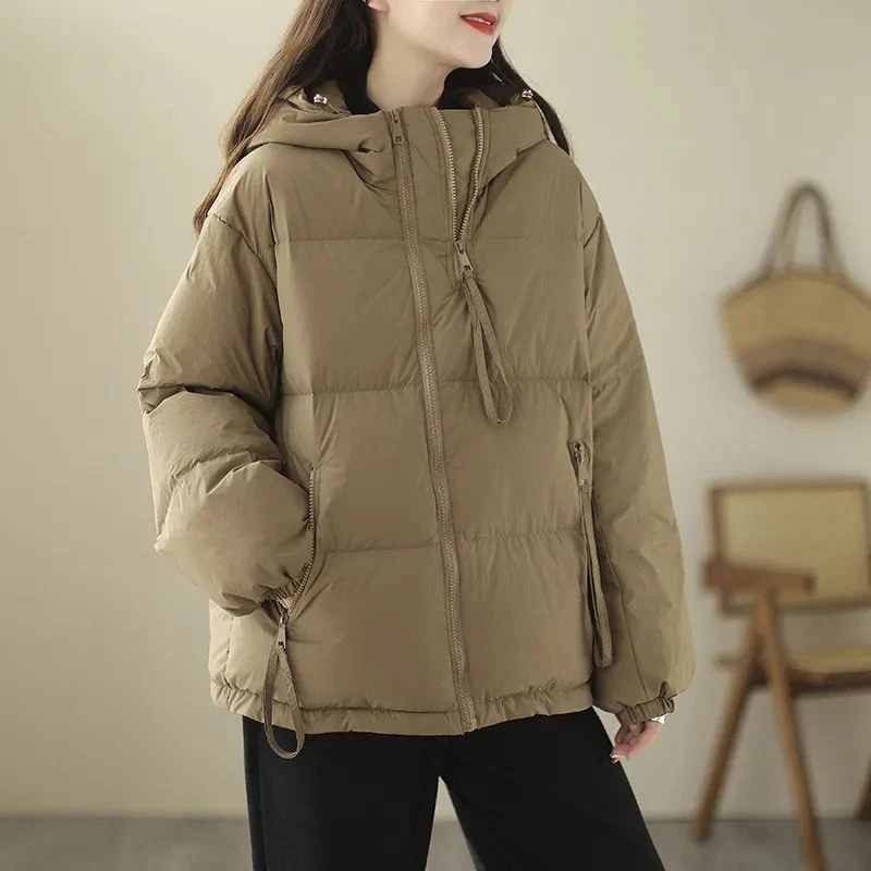 波司豋棉服女2023新款冬季羽绒服衣韩版短款宽松连帽加厚棉袄小个