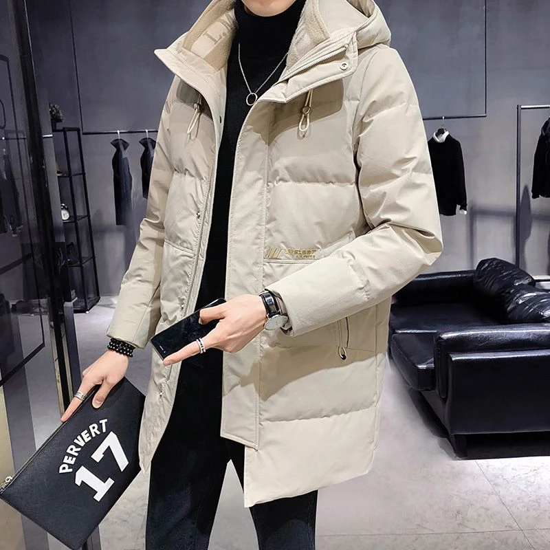 波司豋羽绒服男白鸭绒冬季中长款2023款连帽保暖高档新款潮流帅气