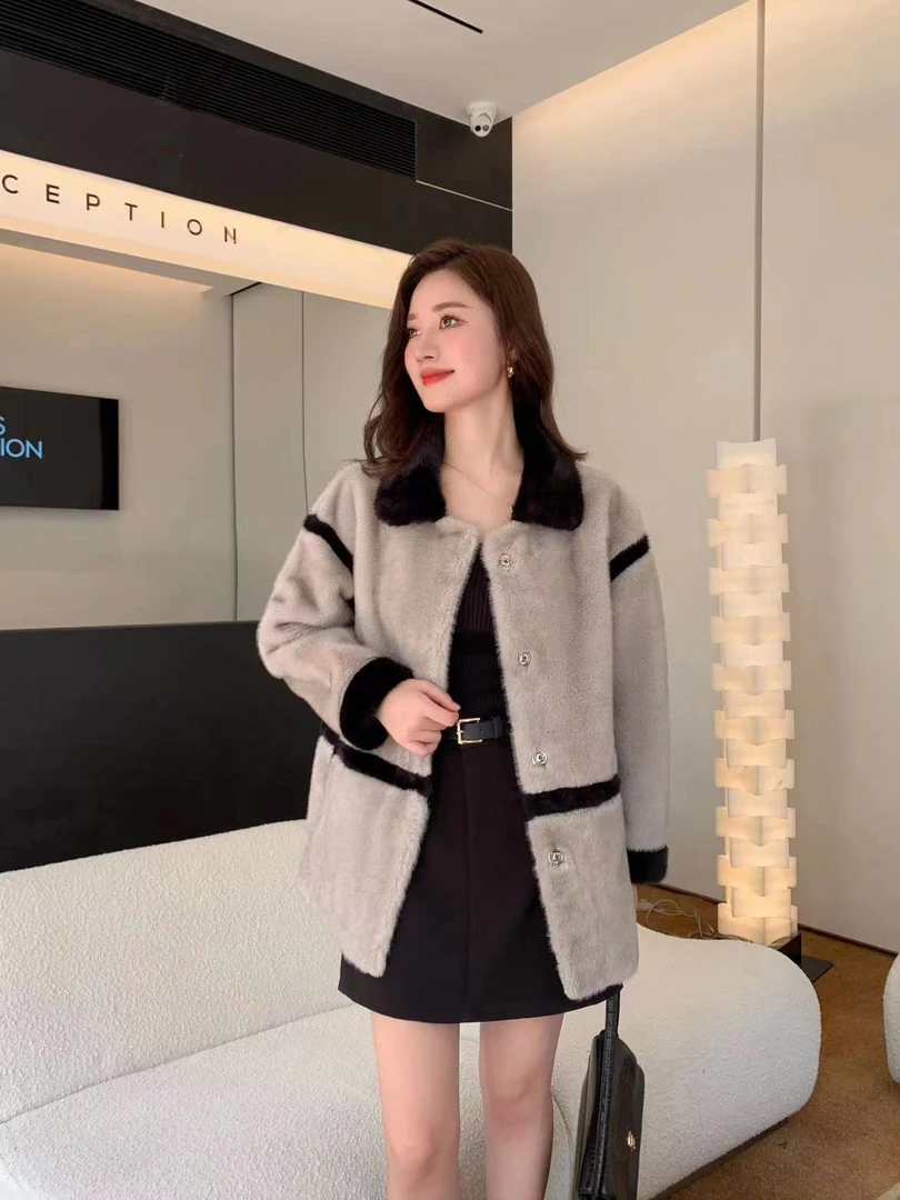[YCH0029]新款秋冬水貂绒女装加绒加厚款时尚设计款气质秋冬季