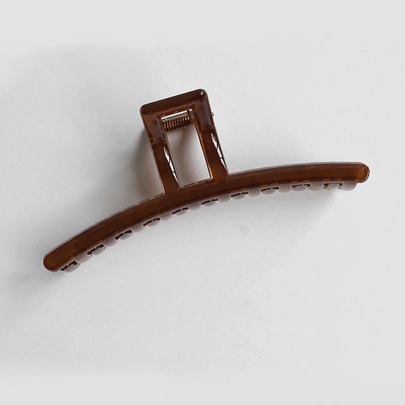 韩版透色系大号网红一字抓夹发量多简约后脑勺盘发鲨鱼夹子发饰品