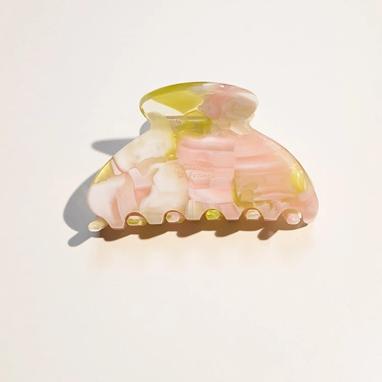 韩国ins复古蓝茶半扎发抓夹高级感盘发鲨鱼夹醋酸中号甜美发抓女