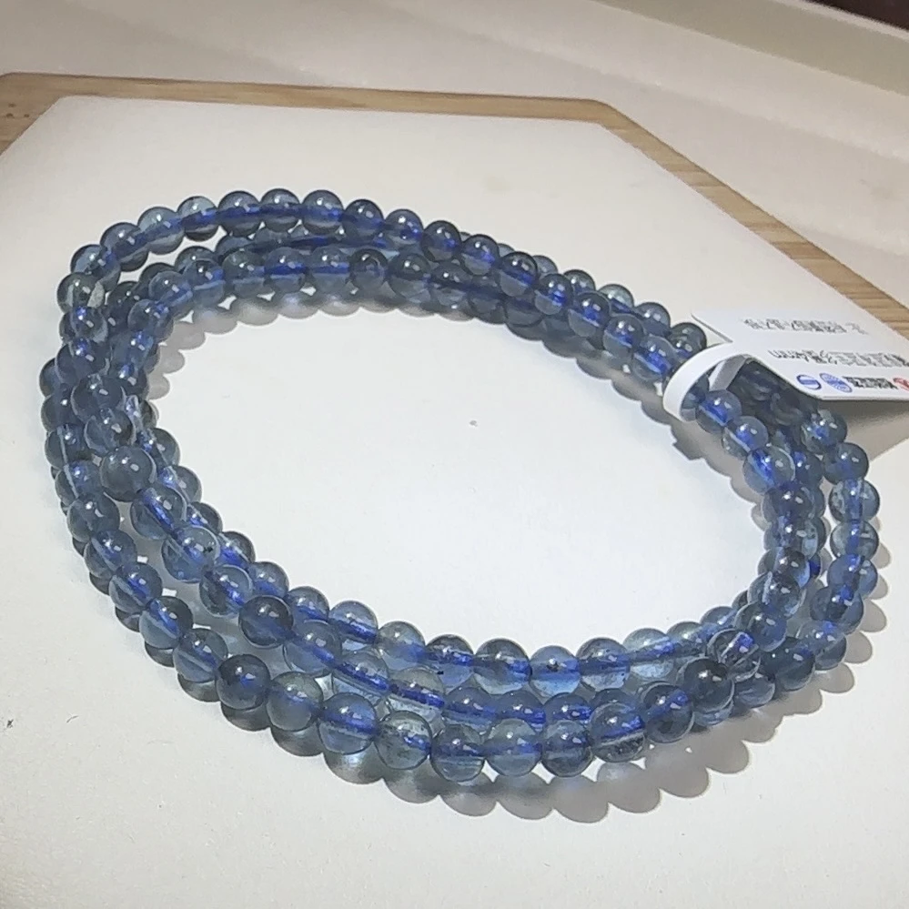 4mm魔鬼蓝海蓝宝多圈手串（多样性发一）