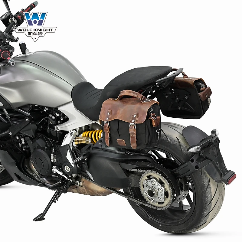 肌车狼适用杜卡迪大魔鬼Diavel1260改装帆布包边包商务电脑公文包