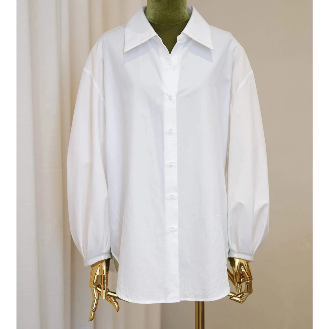 YIWEN STUDIO设计师原创国产高织棉泡泡袖百搭衬衫休闲高级感