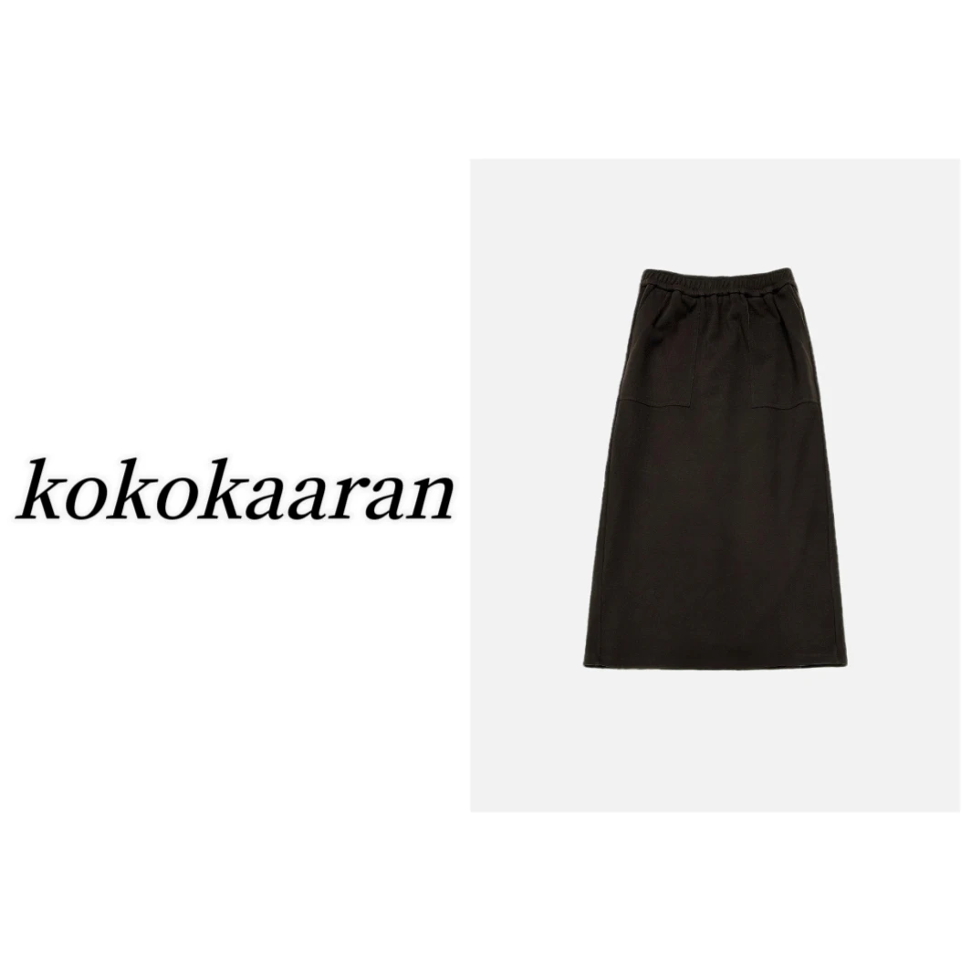 kokokaaran/可可咔伦  秋冬美拉德复古松紧腰大口袋半身裙SH23286