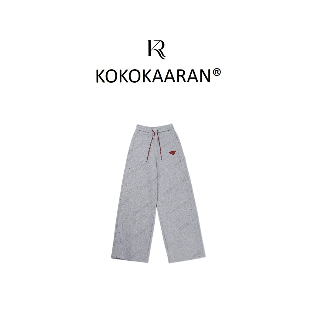 kokokaaran/可可咔伦 24新款三角标抽绳加绒百搭直筒裤SH24956