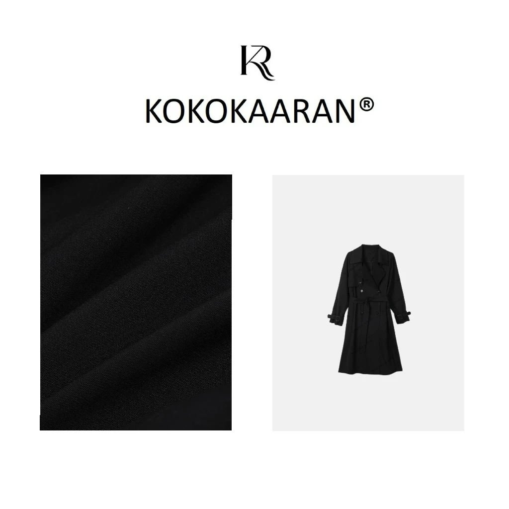 kokokaaran/可可咔伦 气质时尚收腰双排扣中长款风衣外套SH24665
