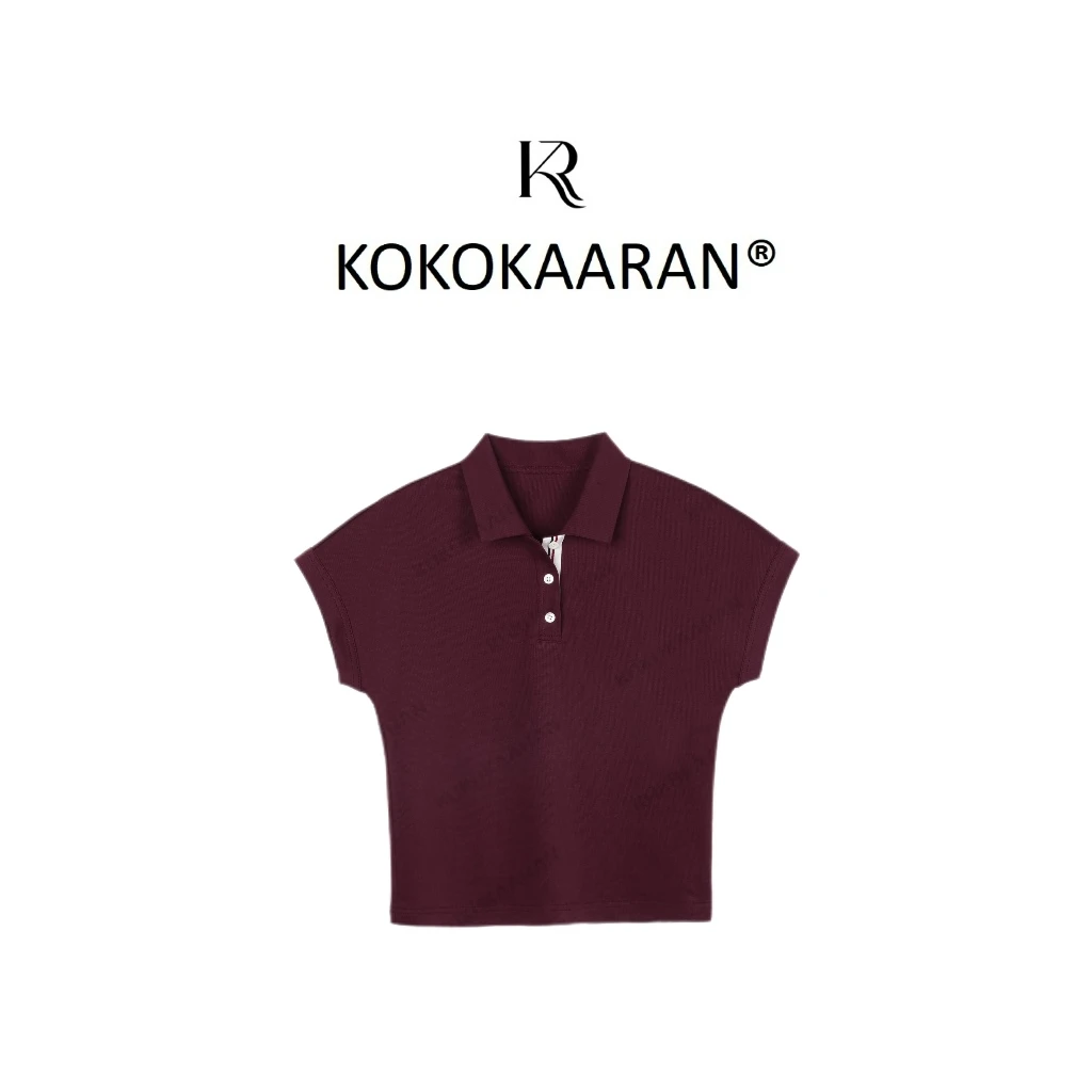 kokokaaran/可可咔伦 ‘’红酒POLO‘’夏季纯色翻领T恤上衣SH24641