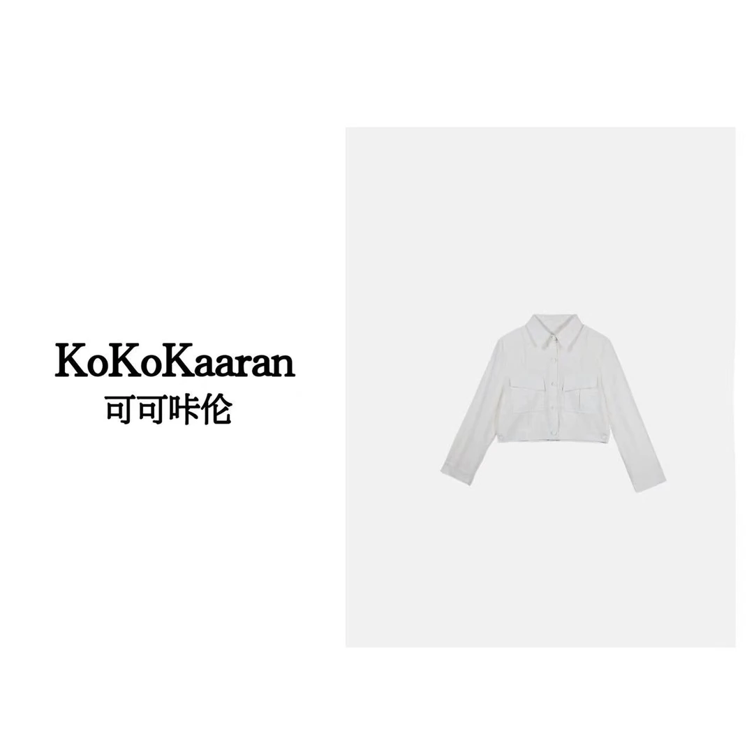 kokokaaran/可可咔伦 时尚 翻领口袋设计气质百搭通勤衬衫SH24212