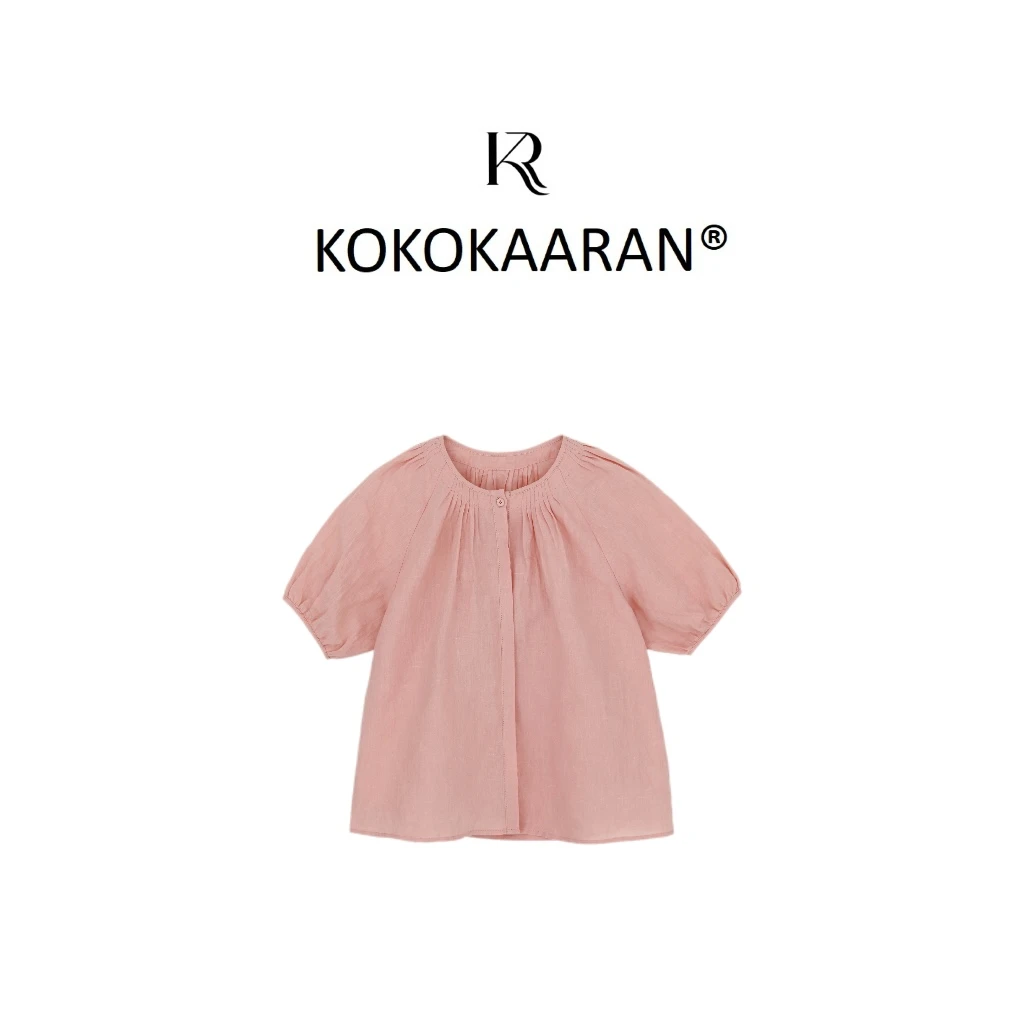 kokokaaran/可可咔伦 100苎麻 时尚纽扣设计感衬衣SH24410时尚