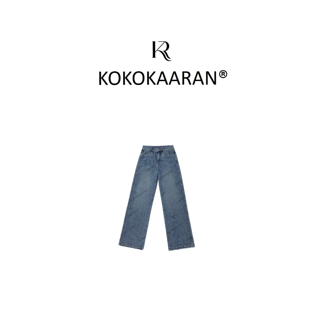 kokokaaran/可可咔伦 秋冬抓绒牛仔裤显瘦宽松直筒阔腿裤SH241133