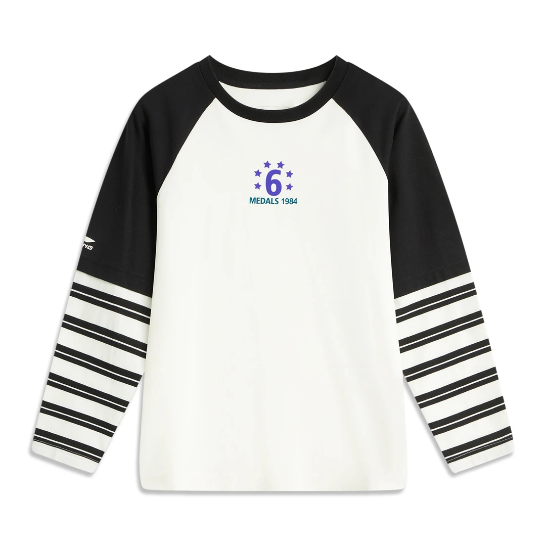 李宁男大童篮球系列排湿速干宽松长袖T恤YHSU049