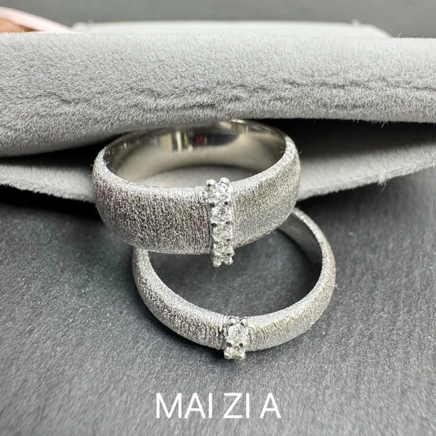 925银合成锆石戒指 法式掐丝磨砂拉丝新款-老钱风闭口戒指0724