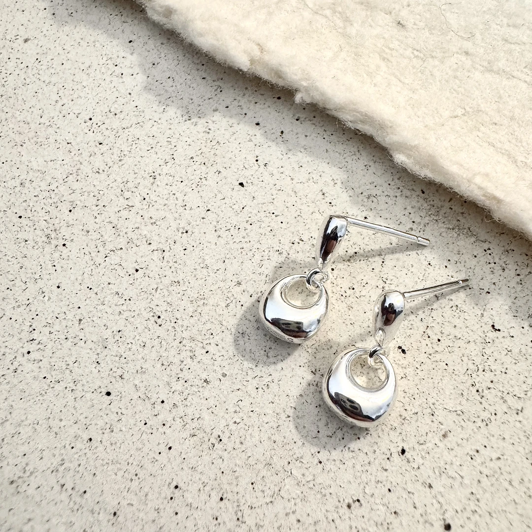 925银耳饰 S925银称心如意/灵动小元宝耳钉精致小巧ED1126简约