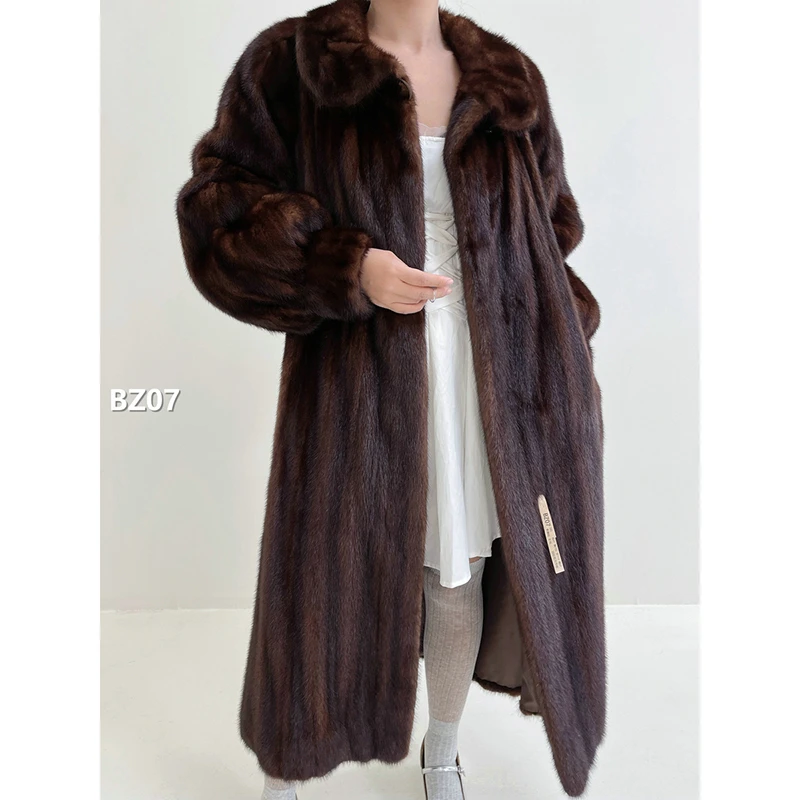 XXXX【BZ07】S码 焦糖棕全抽水貂大衣外套（肩41胸102衣114袖59）