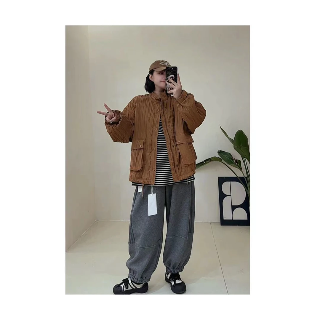 【夹克】设计款立领大口袋夹克外套7280