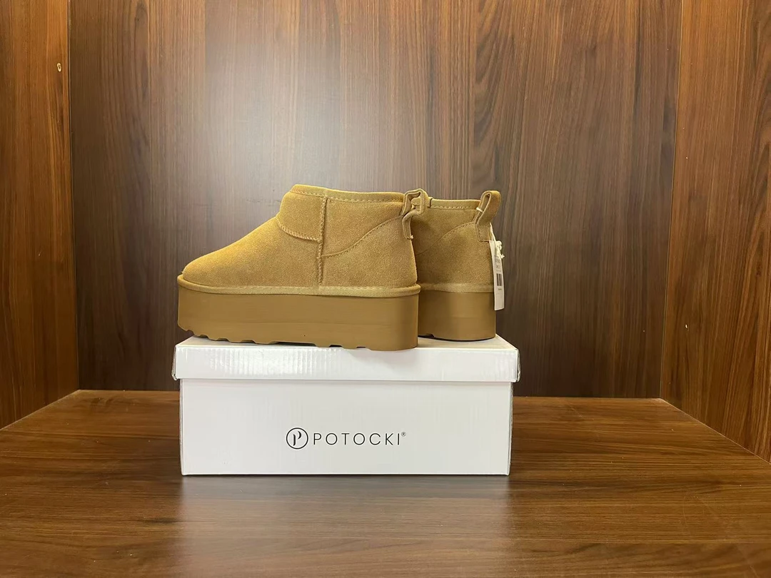 厚底防滑雪地靴女2024年新款冬季保暖面包鞋一脚蹬加绒加厚棉鞋子