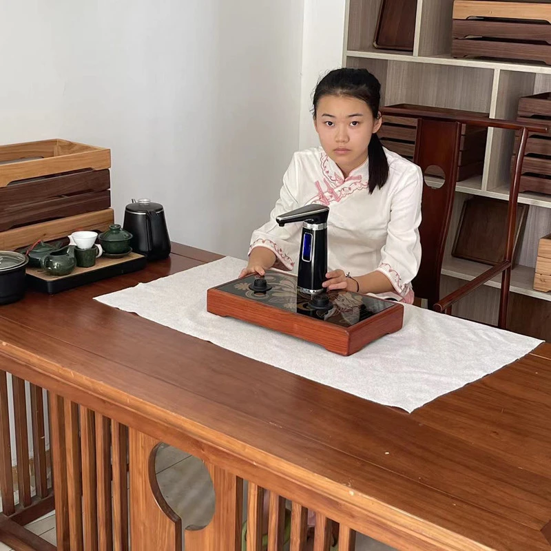 实木烧水壶底座37*23煮水炉边框电茶炉框黑胡桃木电茶炉框架定制