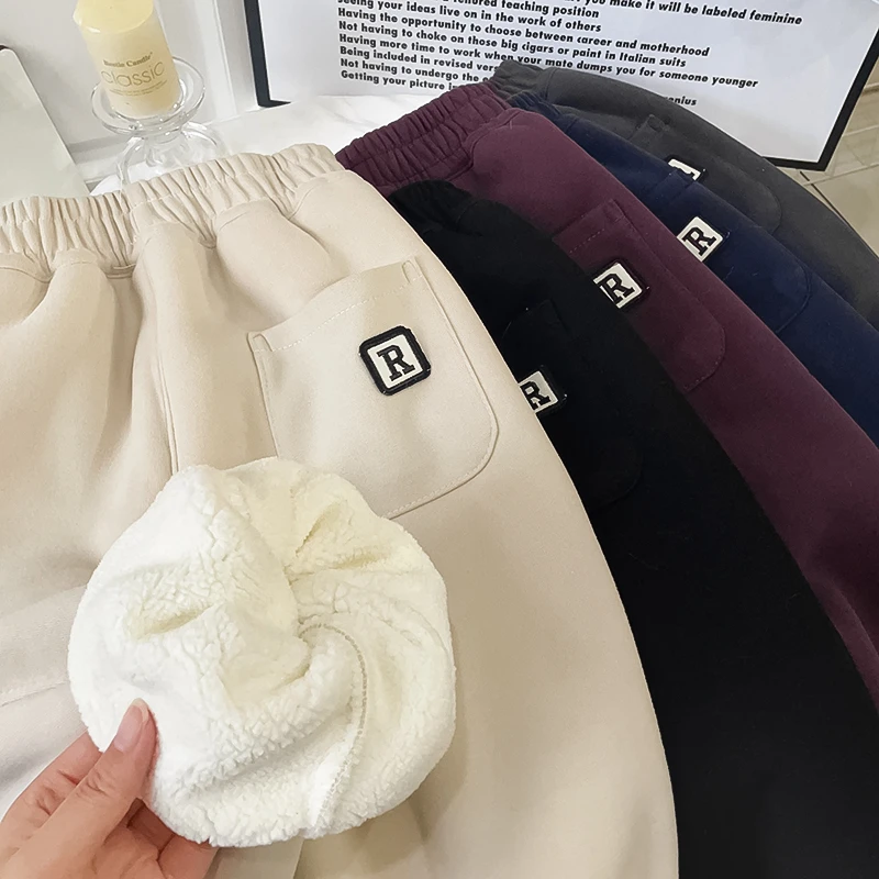 抗寒-10°【冬季加厚水洗一体绒】男女童运动裤加厚羔羔绒2024R款