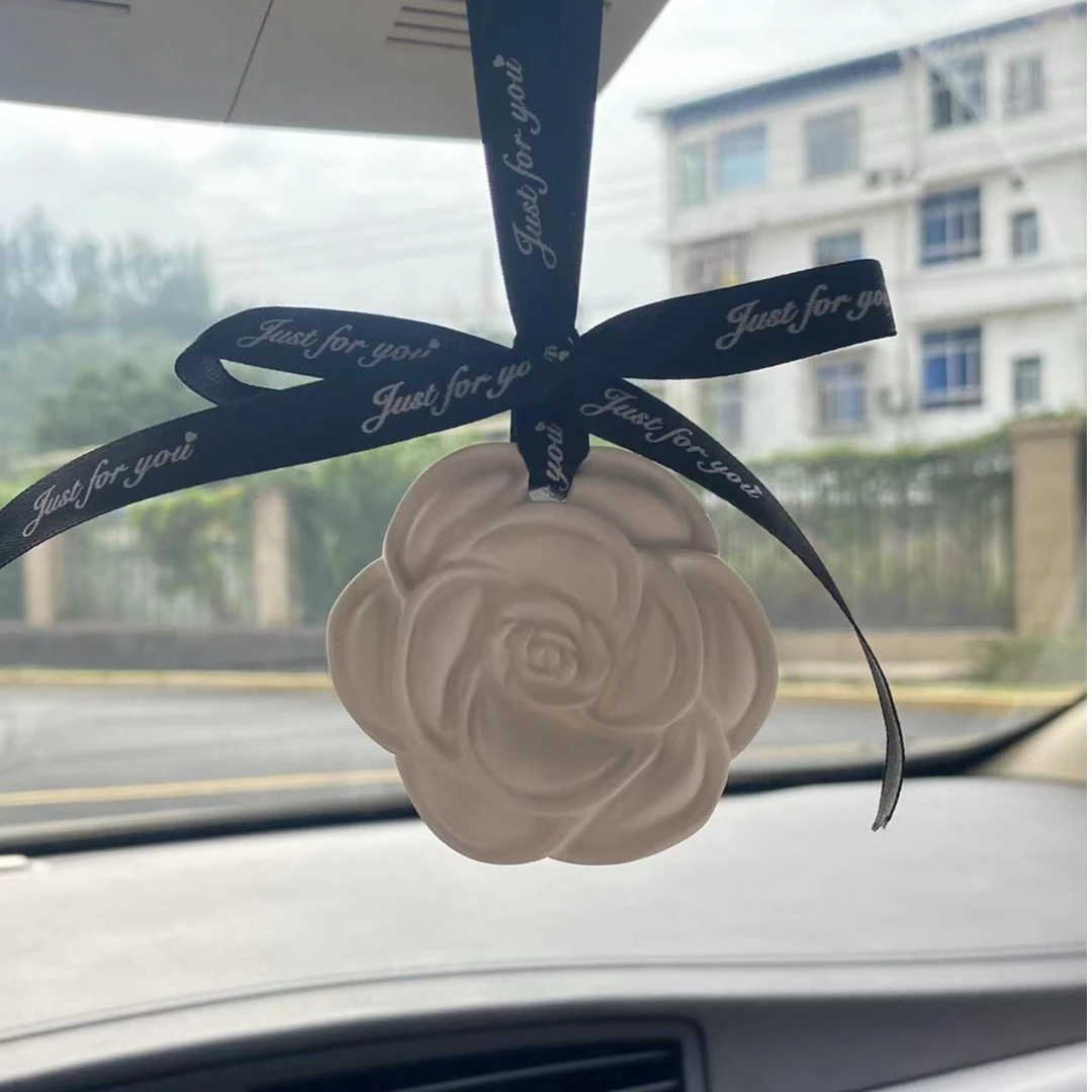 山茶花扩香石挂件卧室车载车内挂饰简约扩香片本身无香房间香薰