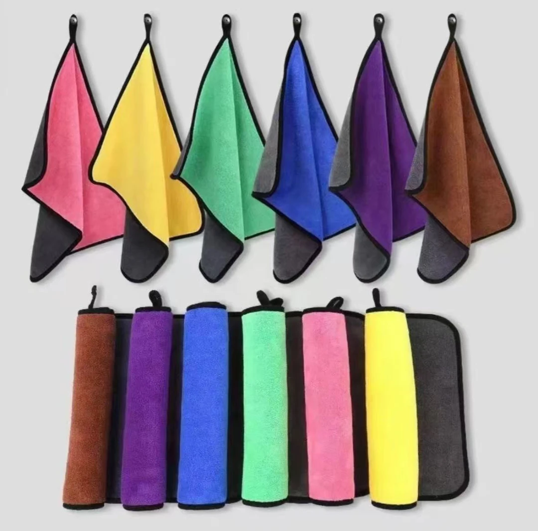 【到手8条】吸水擦车毛巾抹布吸水不掉毛加厚包边款尺寸22-22