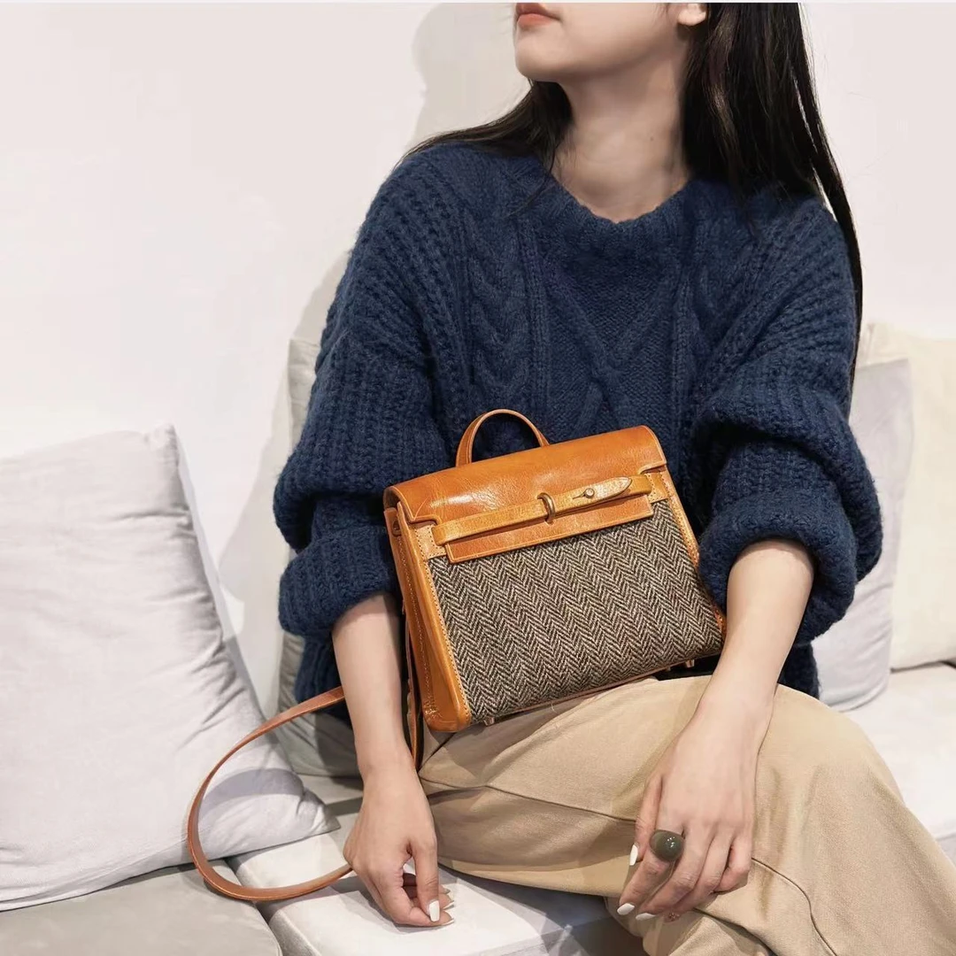 【新品上新】可皮手工皮具小号手工拼接女生包