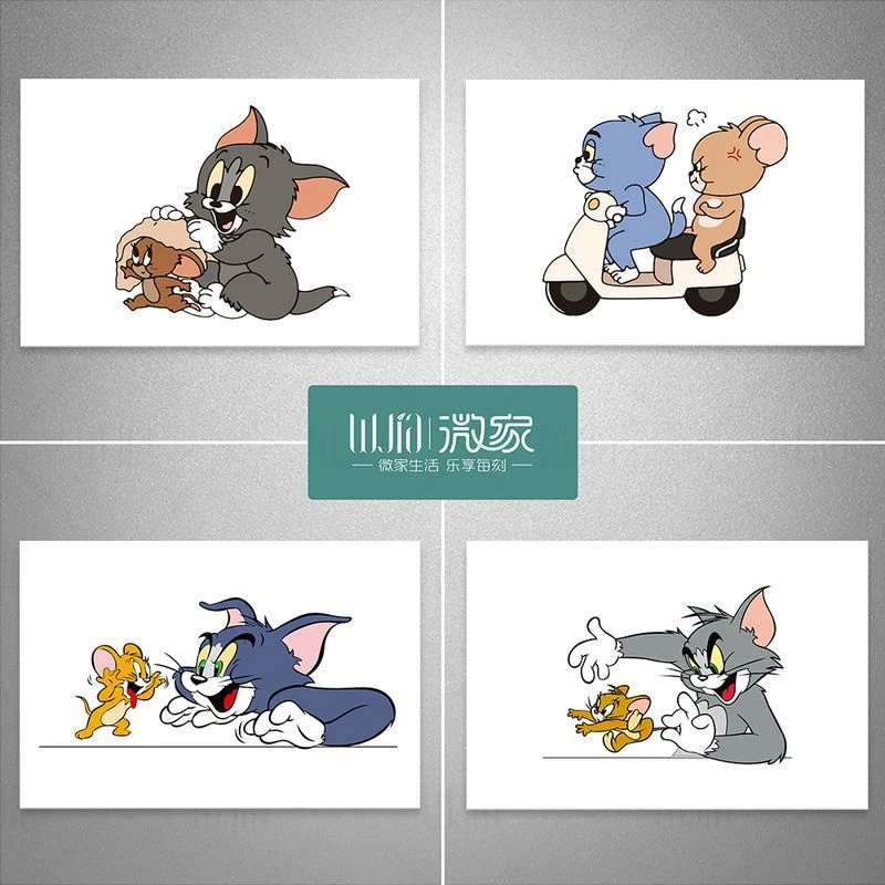 自粘猫和老鼠卡通电表箱贴纸遮挡配电箱装饰翻新弱电箱盒免钉贴画