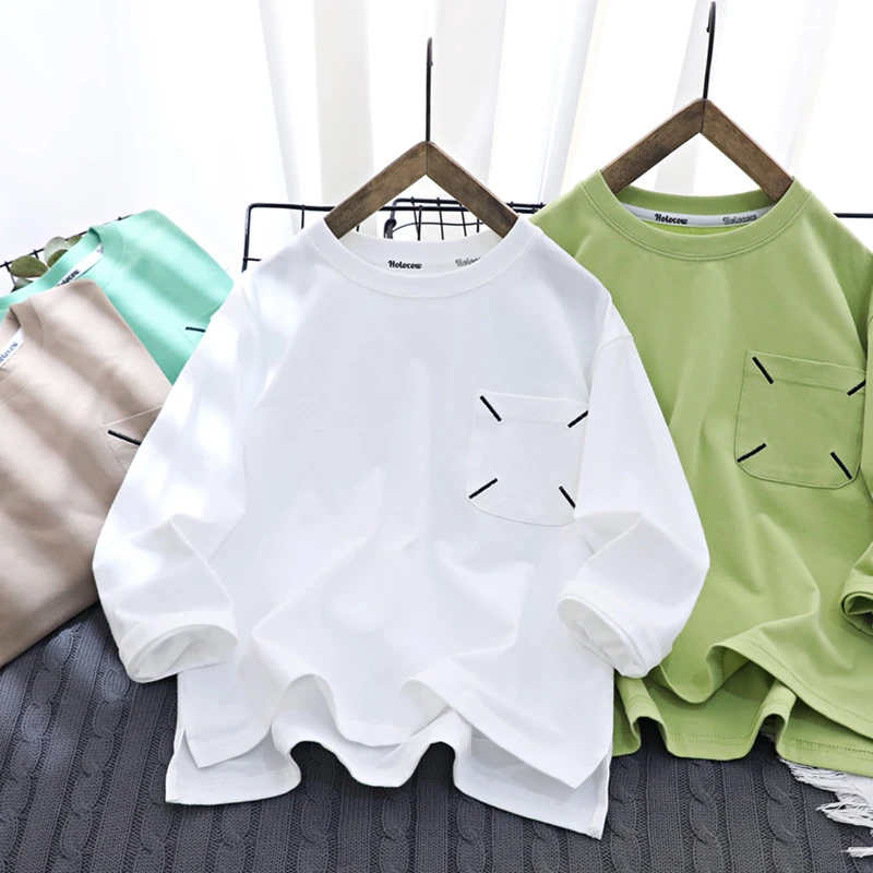 春秋新款男童长袖t袖休闲打底衫童装儿童春装上衣中大童时尚体恤