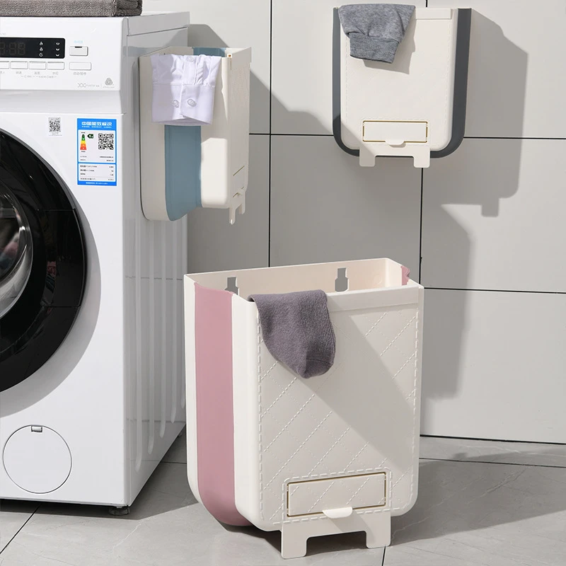 爆火厨房折叠垃圾桶挂壁式抖音创意家用厕所垃圾篓橱柜门悬挂垃圾