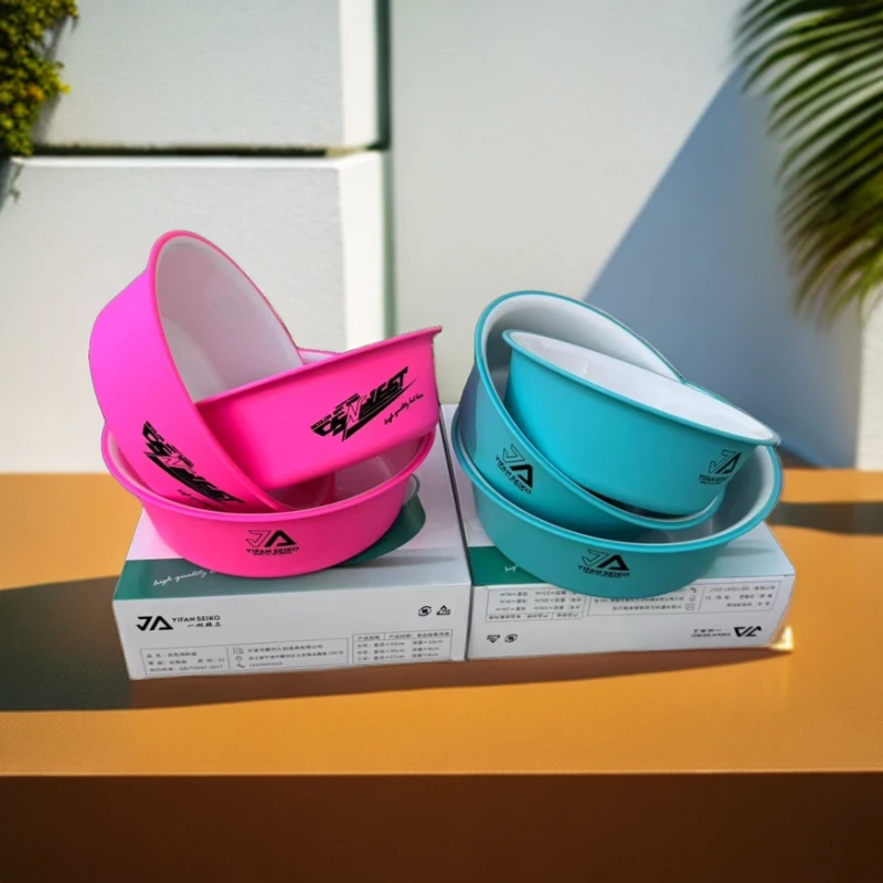 一帆精工双色开饵盆拉饵钓鱼饵料盆抗摔搓饵盆新型和饵盆渔具用品