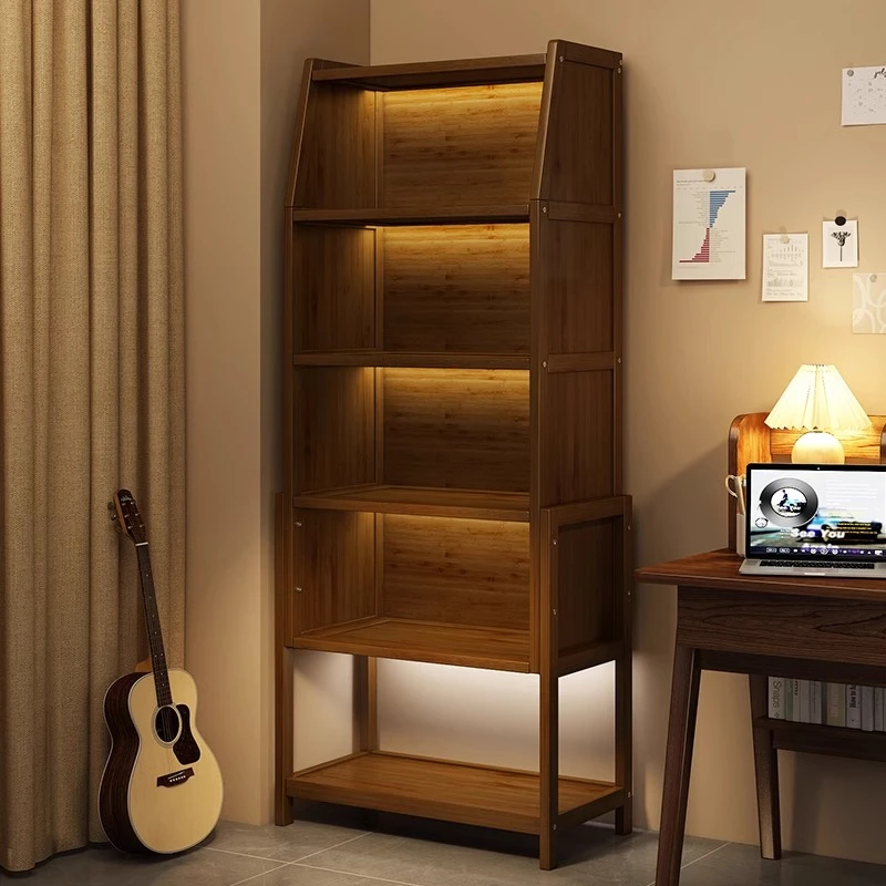 书架置物架学生儿童家用客厅一体靠墙书柜简易落地多层收纳储物柜