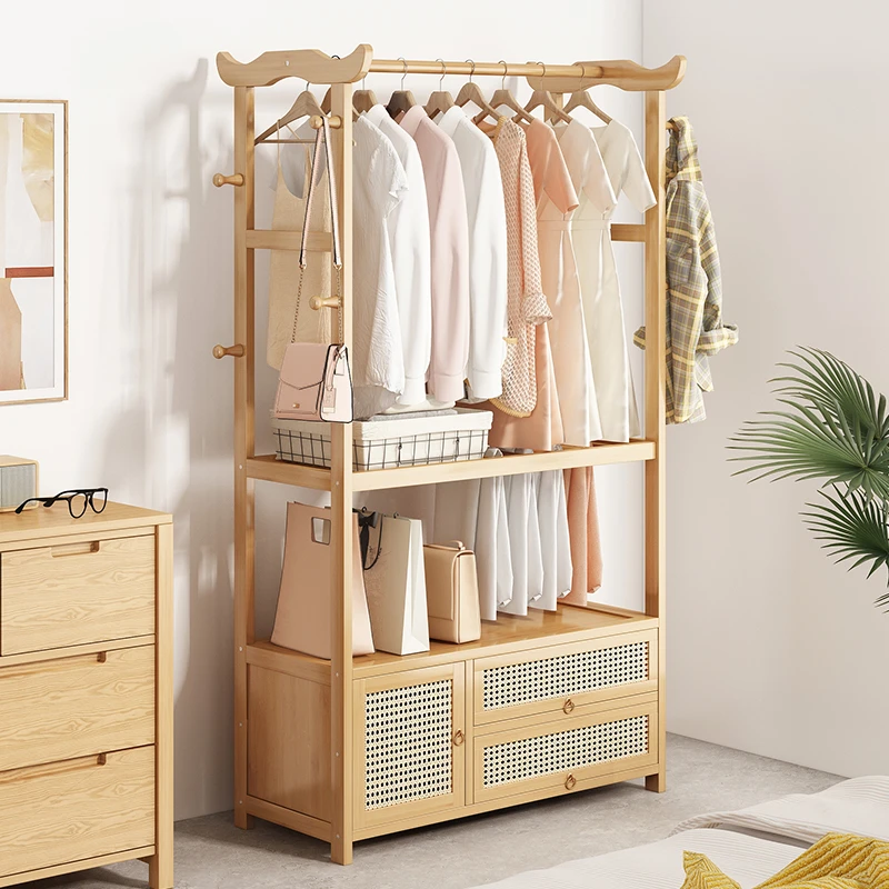 衣帽架卧室家用挂衣架落地立式挂衣服架子多功能收纳置物防尘衣架