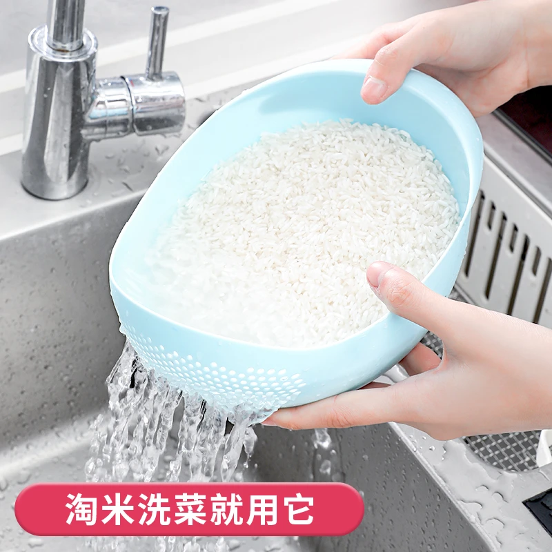 淘米沥水洗米筛淘米盆细孔不漏米厨房家用水果盘简约洗菜盆沥水篮
