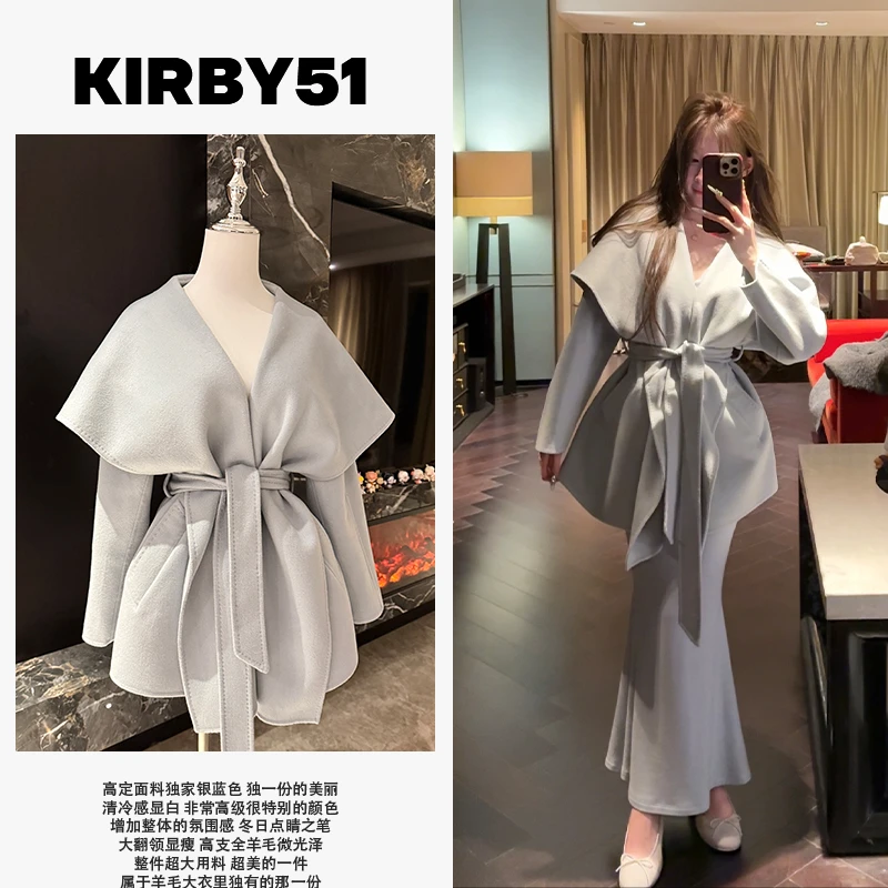 【清冷宿命】KIRBY51•高定独家色高支全羊毛大翻领双面尼大衣