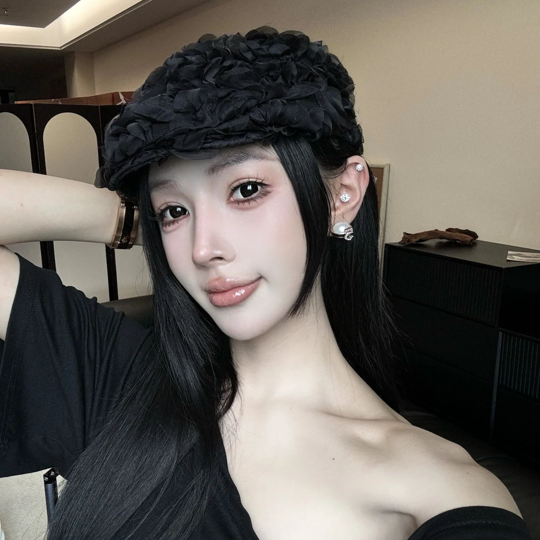 【李理专属】花朵画家帽女时尚百搭显脸小