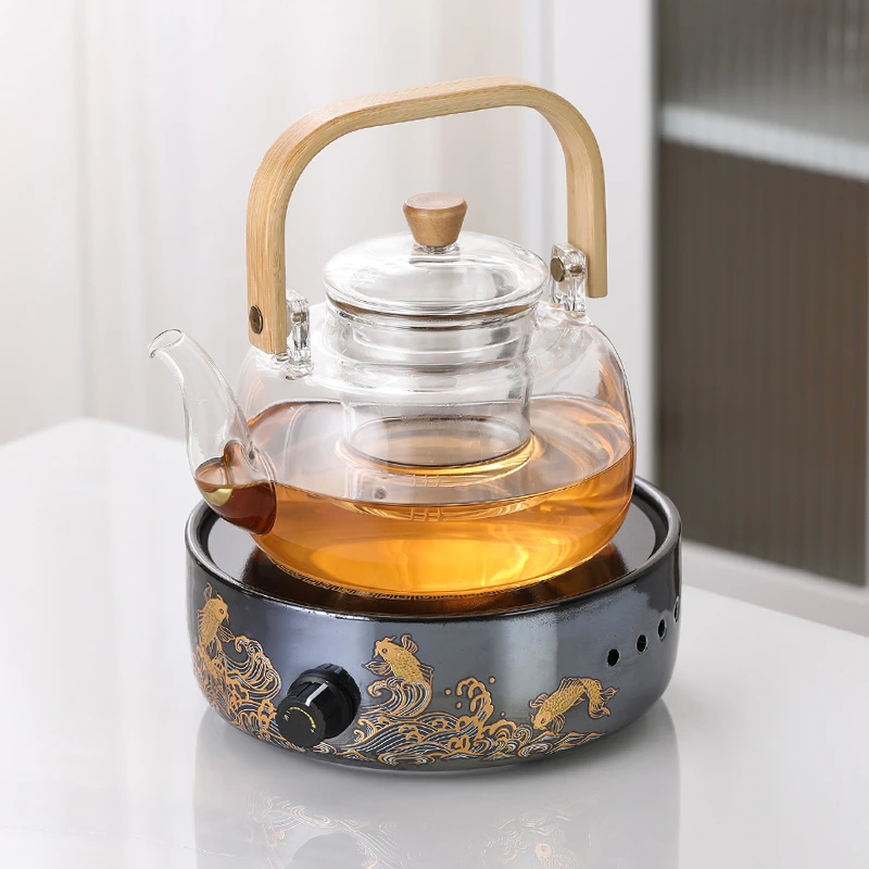玻璃蒸煮茶壶家用电陶炉煮茶器耐高温泡茶烧水壶提梁壶茶具小套装