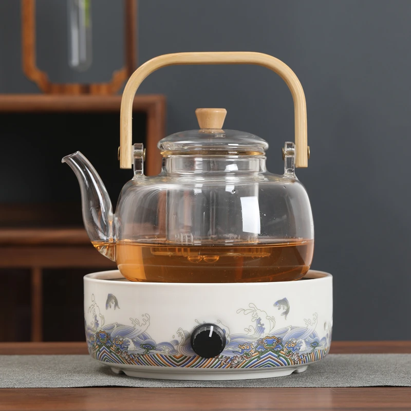 玻璃煮茶壶耐高温烧水壶提梁壶带内胆电陶炉过滤家用泡茶壶套装