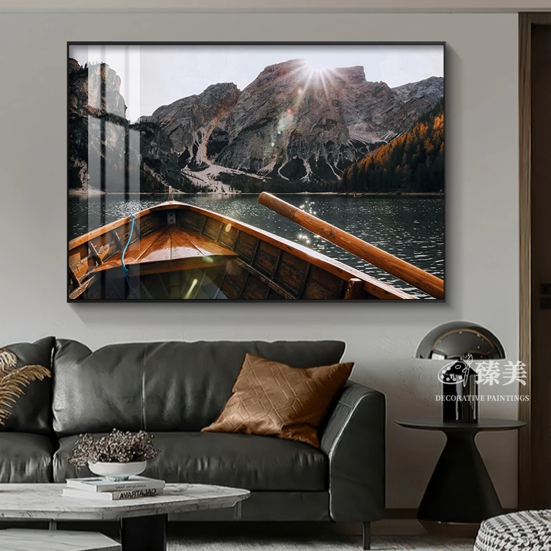 2025新款餐厅装饰画高级感现代简约风景画客厅背景墙艺术卧室壁画