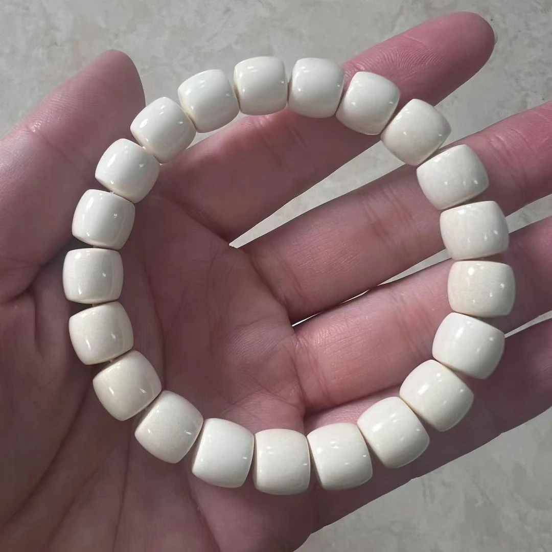 猛犸牙手串大号1.0直切桶珠单圈手串