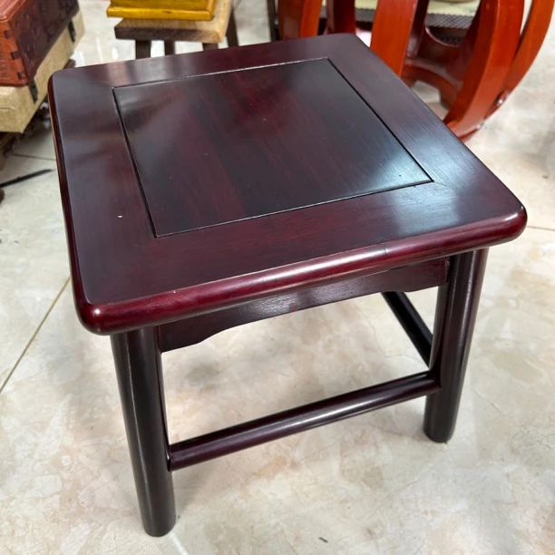 花梨木定制酸枝色圆腿小方凳沉水料圆腿小板凳实换鞋凳