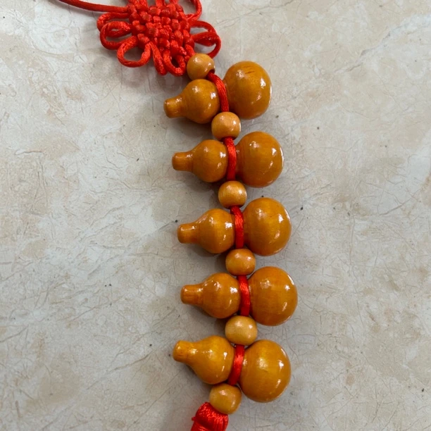 一串五个葫芦桃木葫芦五福葫芦手把件手把件