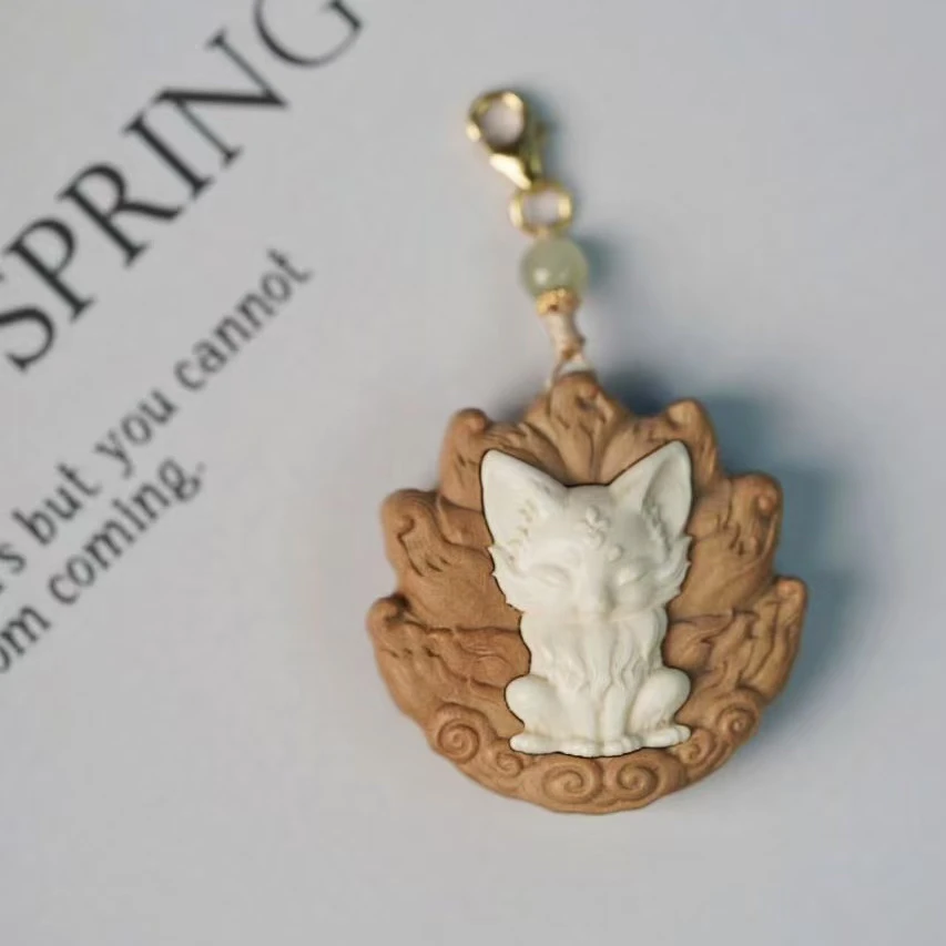 猛犸牙凤九雕刻新款镶嵌款猛犸牙吊坠