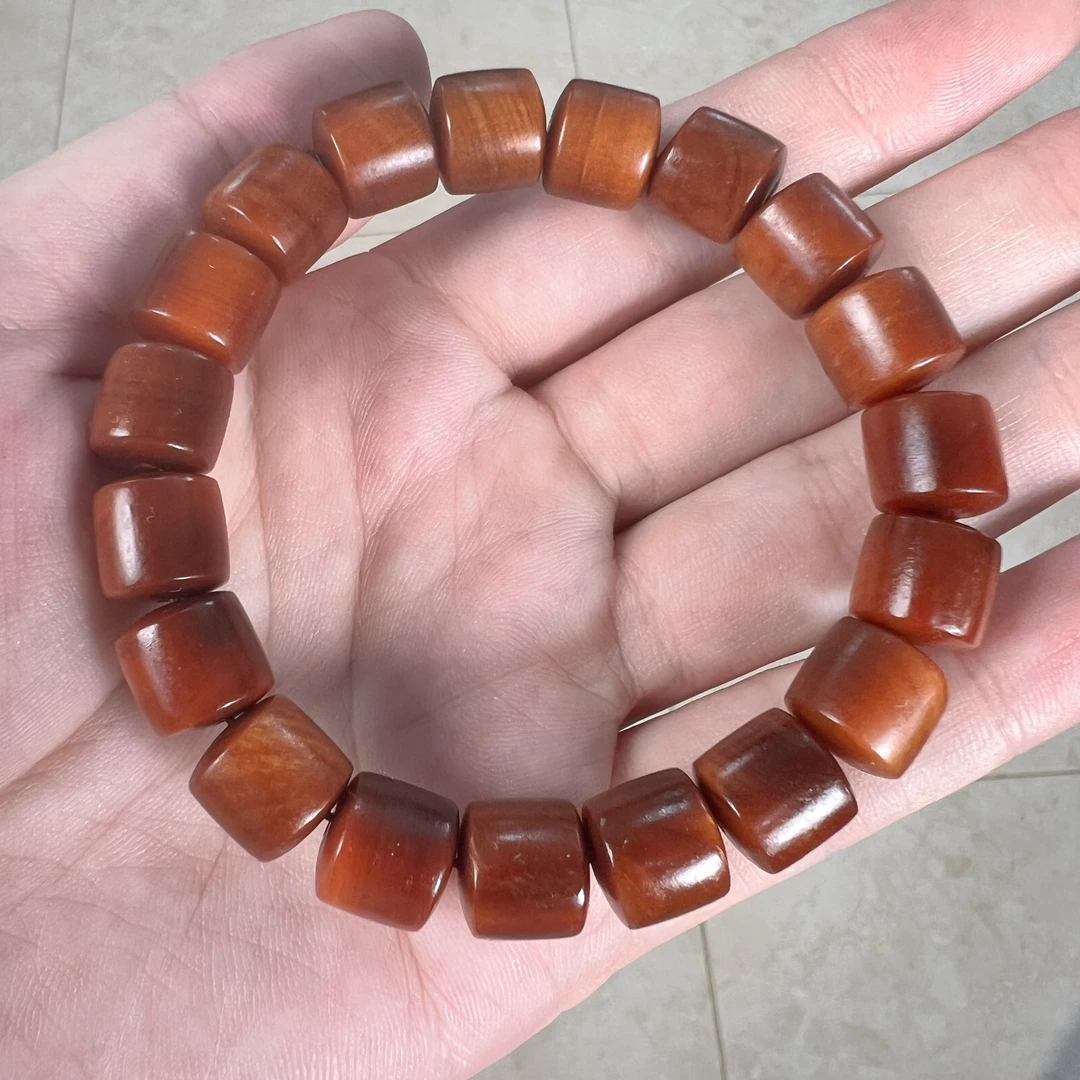 天花板崖柏1.0精品全玉化溏心料手串1.0桶珠手串单圈精品天花板