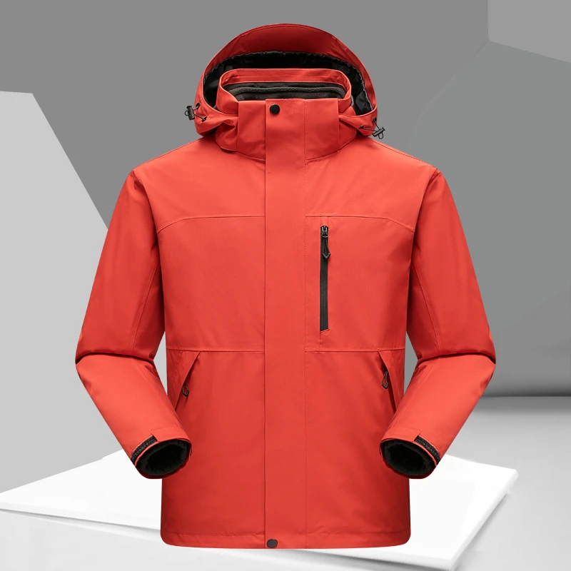 户外冲锋衣男抓绒内胆三合一秋冬防风防水加绒加厚保暖登山服外套