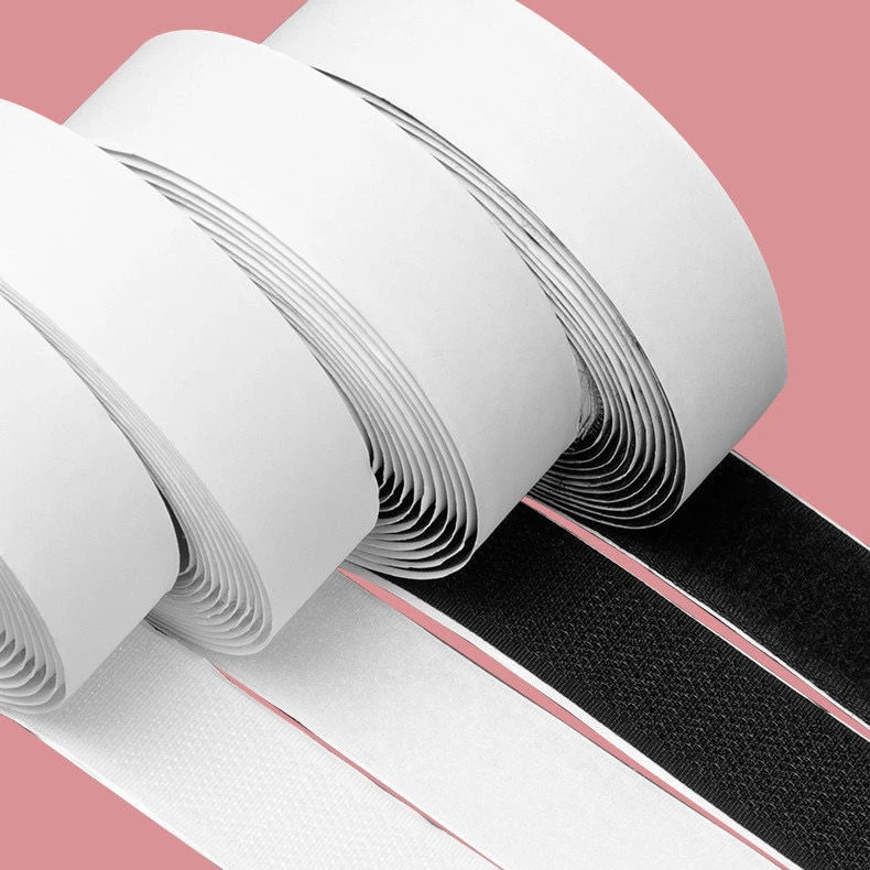 背胶魔术贴强力自粘帖黑白通用带背胶魔术贴免打孔塑料布勾毛塔扣