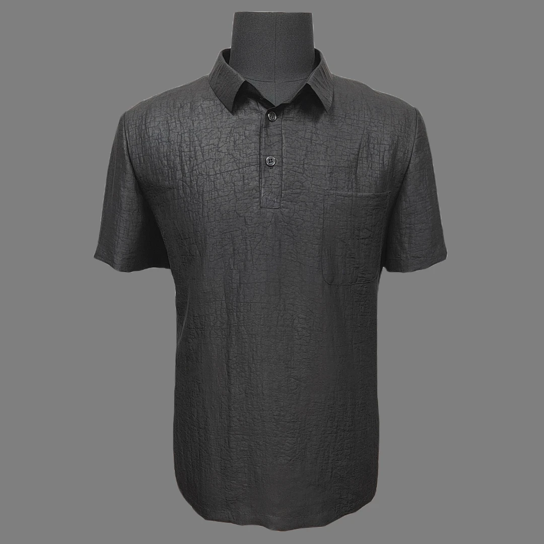 男士衬衣运动休闲夏季透气半袖翻领薄款宽松套装男款时尚百搭常规