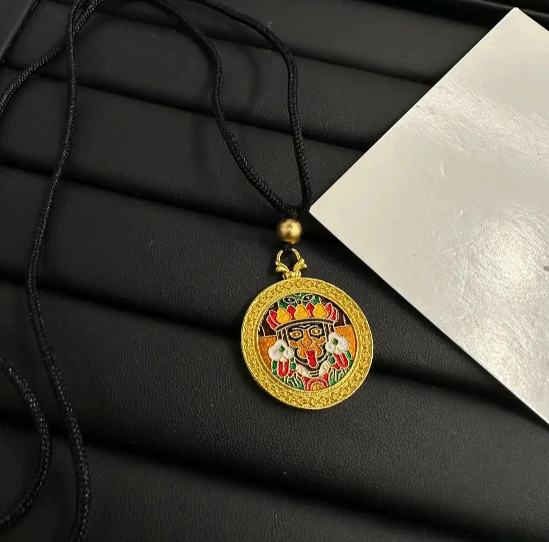 合金项链 高精工烧蓝扎基配黑绳