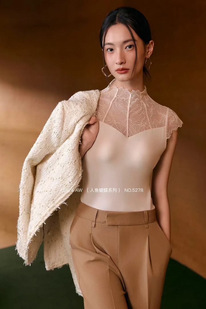 霞姐甄选！蚕丝乳胶旗袍包袖背心蕾丝