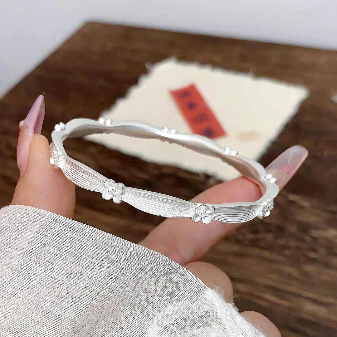 足银手镯 足银999.9「人间桂花落」银桂暗香桂花手镯高颜值轻奢礼物