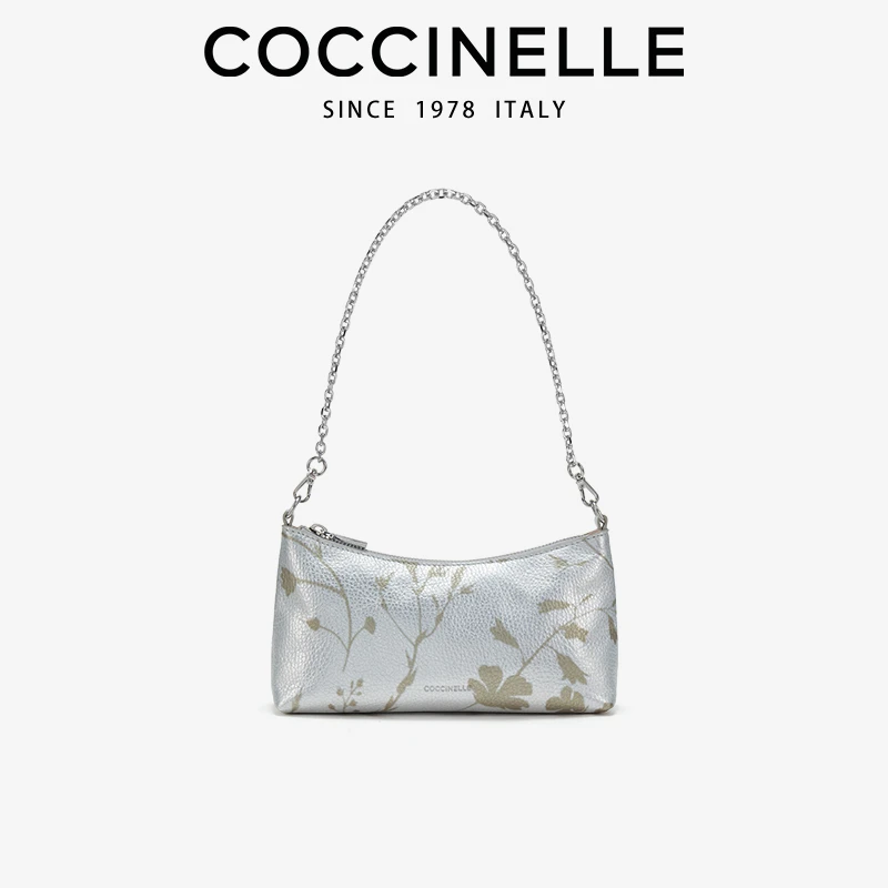 COCCINELLE/可奇奈尔24新品皮质混合色印花腋下包百搭单肩包